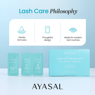 AYASAL Lash Lift Kit Refills: Thio-Free Step 1 & Step 2 + Nourishing Serum (5 Applications)