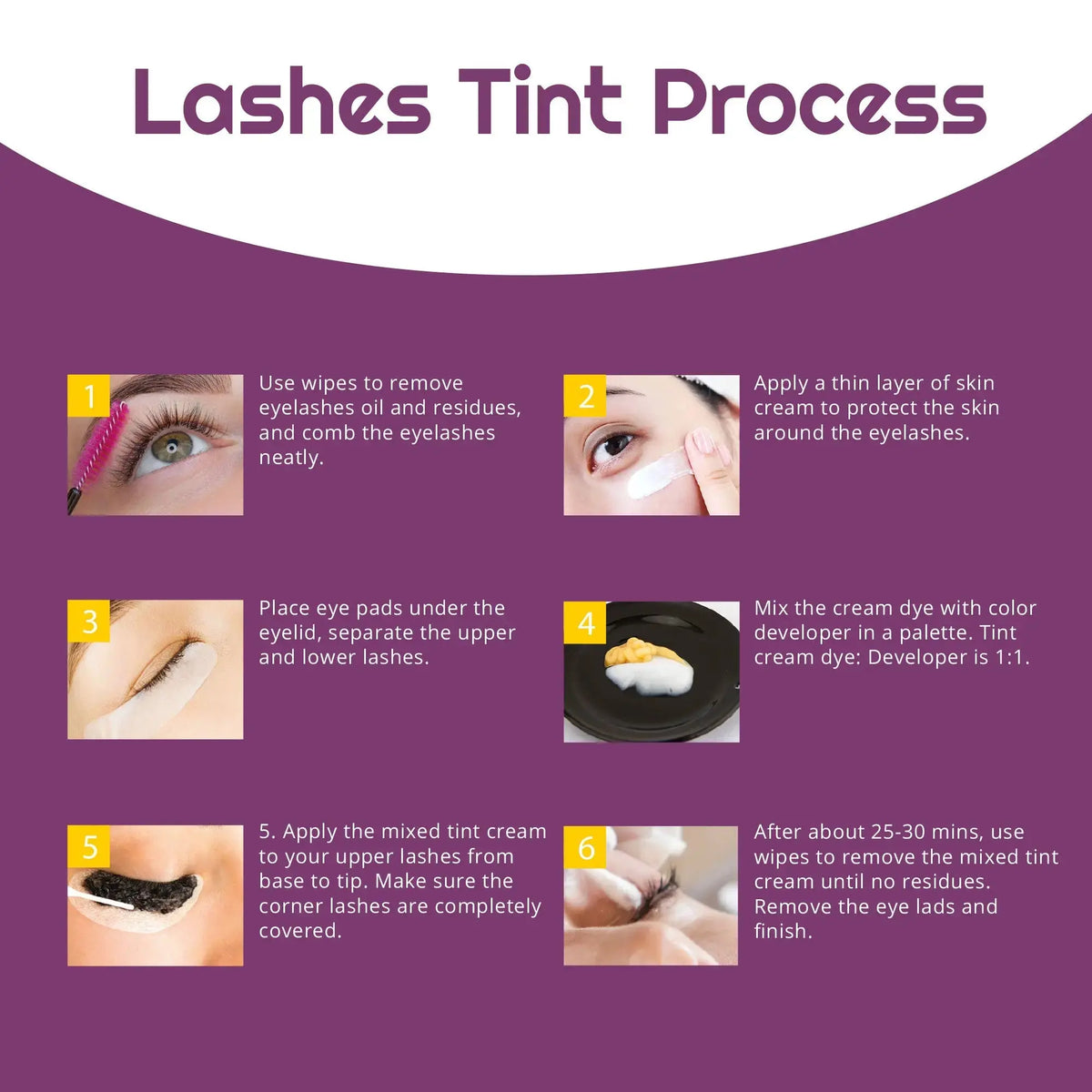 AYASAL Lash & Brow Tint Kit, Professional Semi-Permanent Eyelash & Eyebrow 2-in-1 Color Kit, Long Lasting for 8 Weeks, Suitable for Salon & Home Use. AYASAL