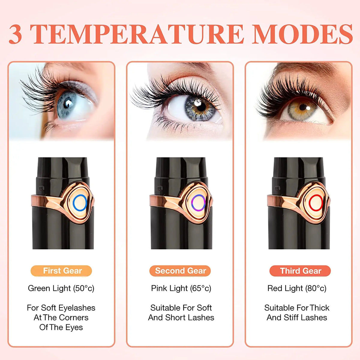 Heated Eyelash Curlers, 48 Hours Long Lasting with 3 Temperature Modes AYASAL