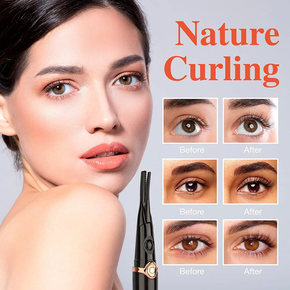 Heated Eyelash Curlers, 48 Hours Long Lasting with 3 Temperature Modes AYASAL