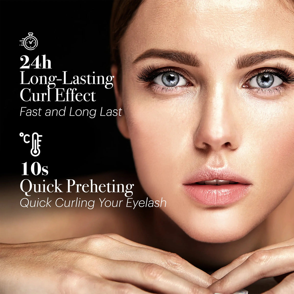 Rechargeable Heated Eyelash Curlers, 48 Hours Long Lasting with 4 Temperature Modes AYASAL